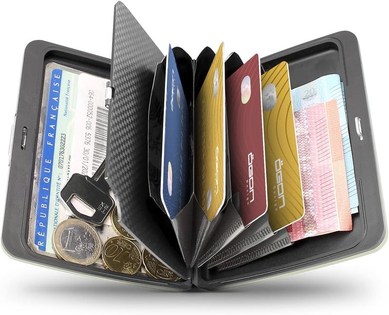 ÖGON -DESIGNS- Aluminum wallet, Large capacity with metal lock, RFID Protection against fraud and demagnetization, Smart Case OSLO Large model - Image 5